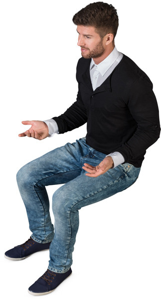 Sitting man image