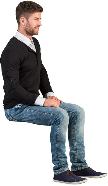 Sitting man image