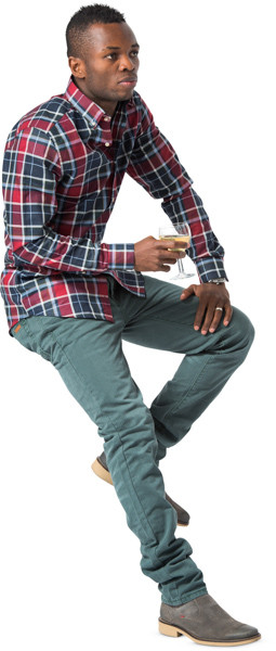 Sitting man with wine glass image