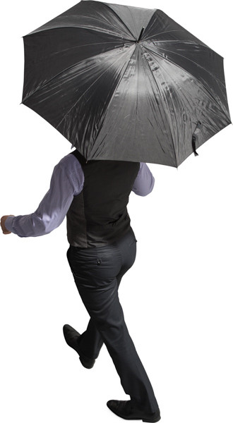Walking man with umbrella image