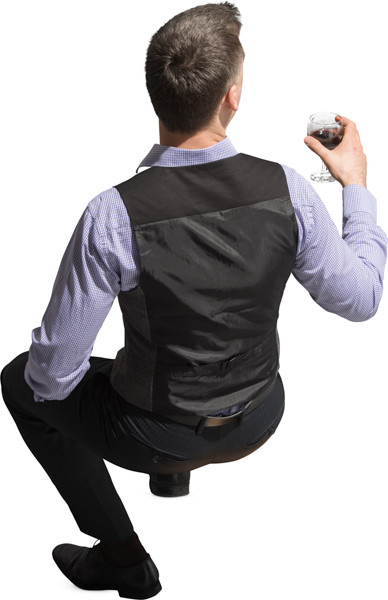 Sitting man with wine glass image