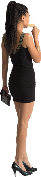 Standing woman with wine glass image
