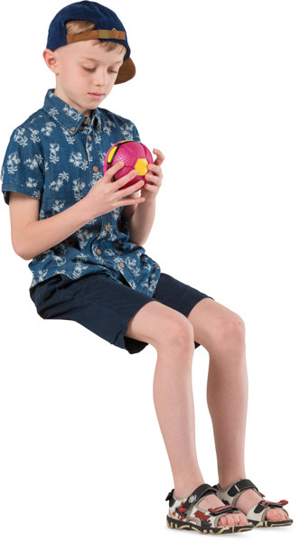 Sitting boy with ball image