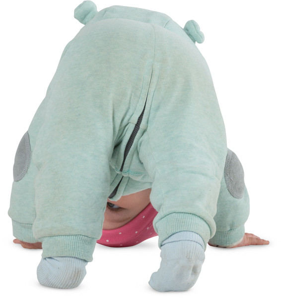Baby girl playing upside down image
