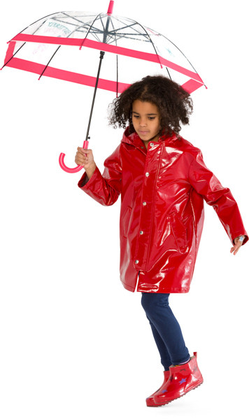 Walking girl with umbrella image