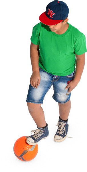 Standing boy with ball image