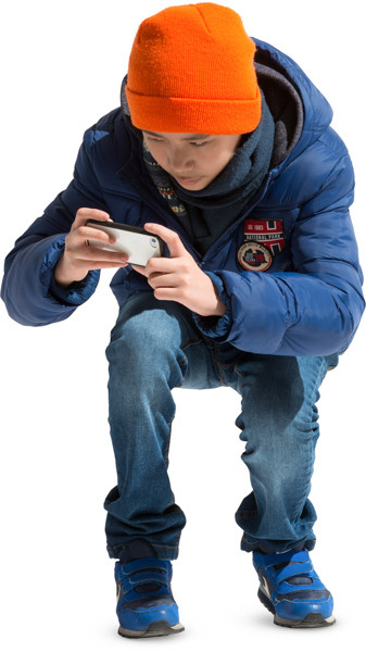 Boy taking picture image