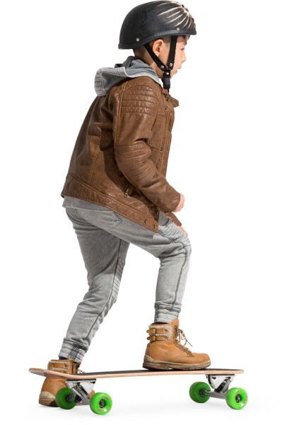 Boy riding on skateboard image