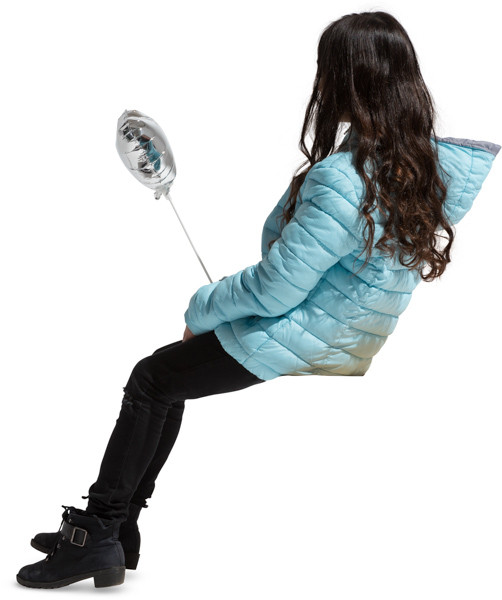 Sitting girl with balloon image
