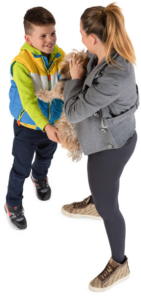 Mother standing with child image