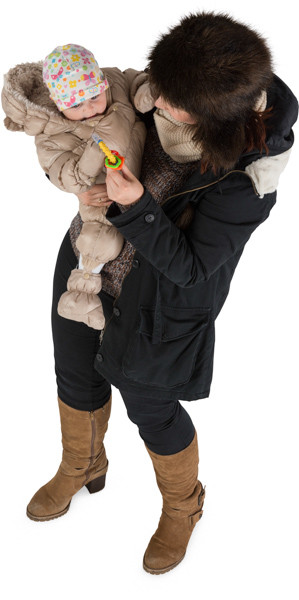 Mother holding a child image