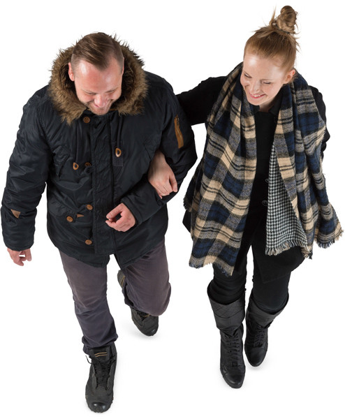 Walking couple image