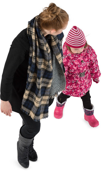 Mother walking with child image