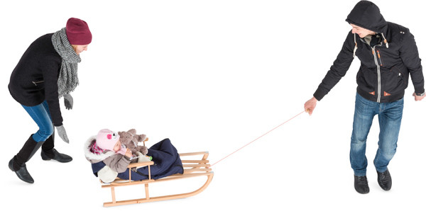 Family with sledge image