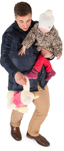 Father holding a child image