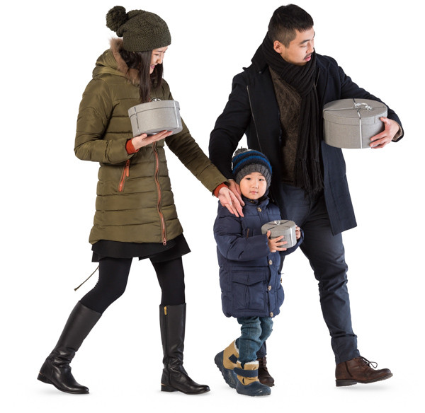 Walking family image
