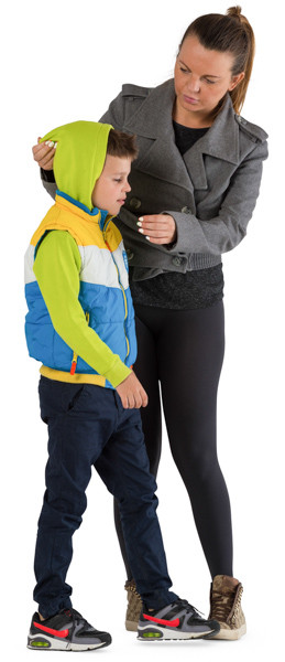 Mother standing with child image