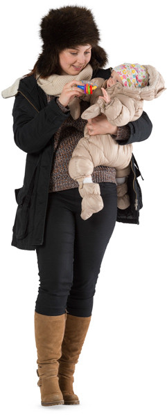 Mother holding a child image