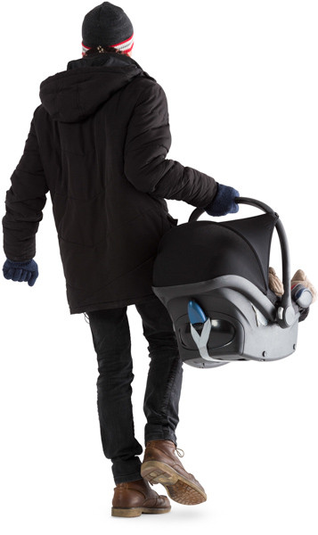 Father walking with child image