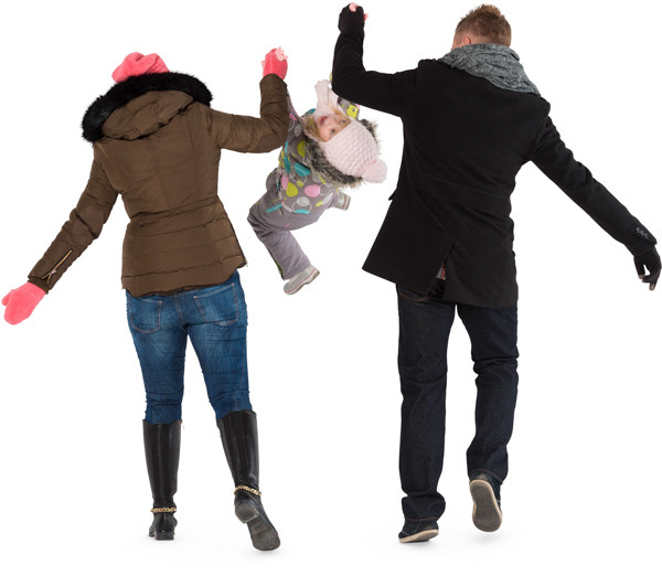 Parents playing with child image