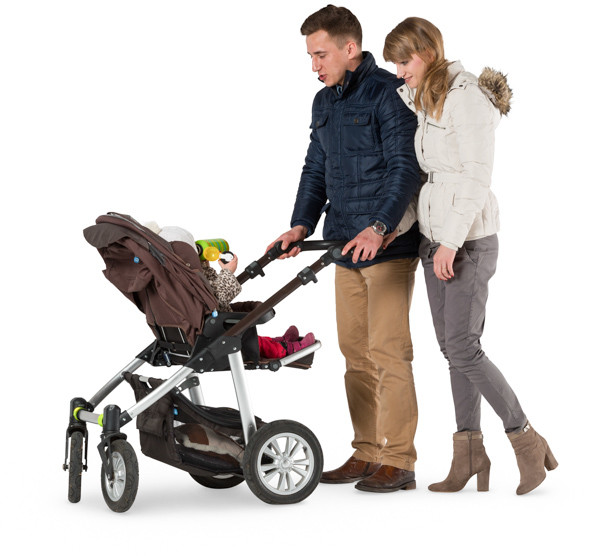Couple with stroller image