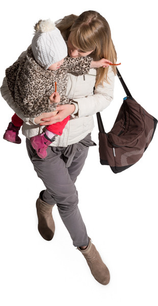 Mother holding a child image