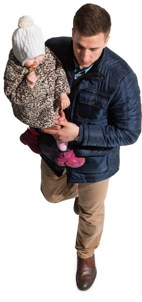 Father holding a child image