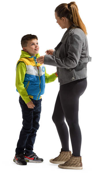 Mother standing with child image