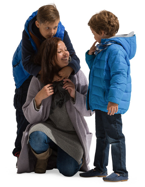 Mother with kids image