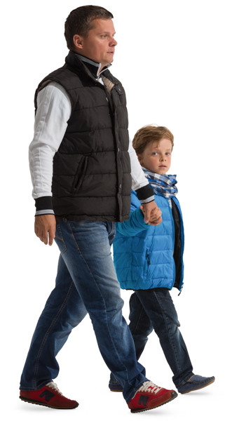 Father walking with child image