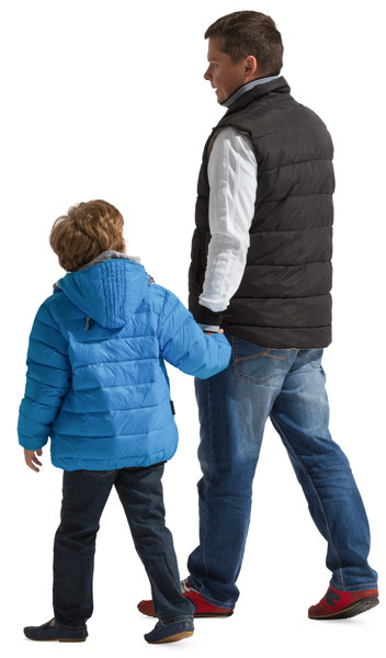 Father walking with child image