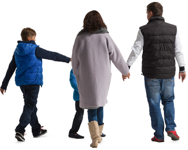 Walking family image