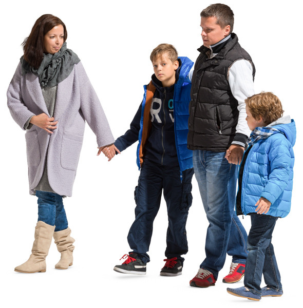 Walking family image