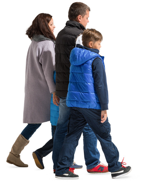 Walking family image
