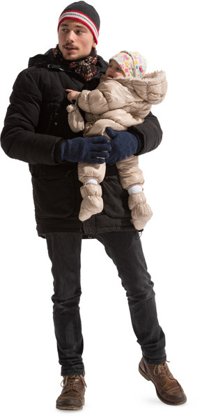Father holding a child image