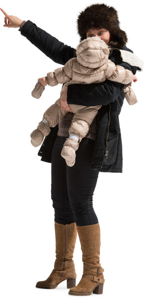 Mother holding a child image