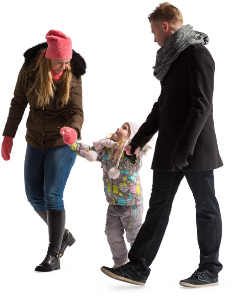Walking family image