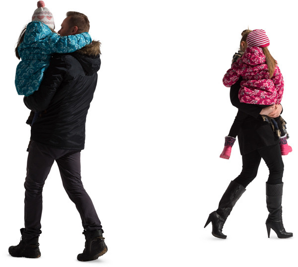 Walking family image