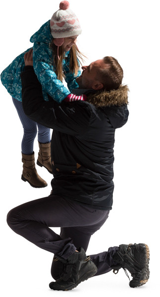 Father holding a child image