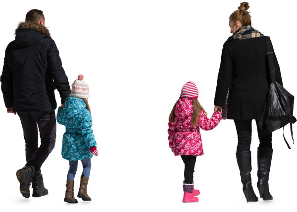 Walking family image