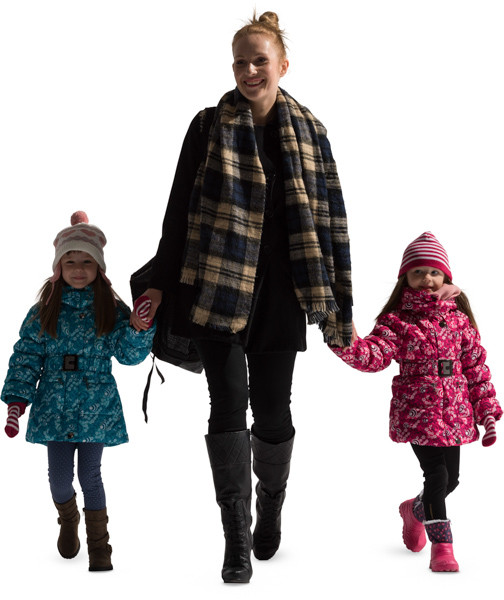 Walking family image