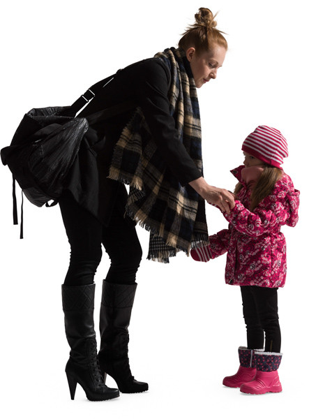 Mother standing with child image