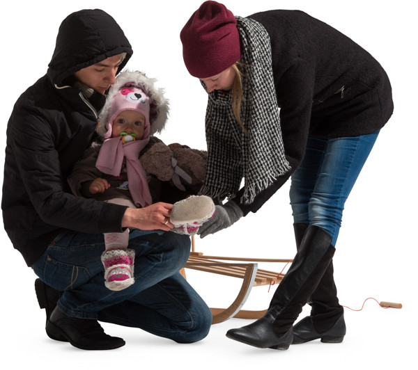 Family with sledge image