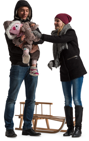 Family with sledge image