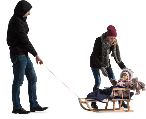 Family with sledge image