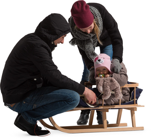 Family with sledge image