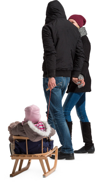 Family with sledge image