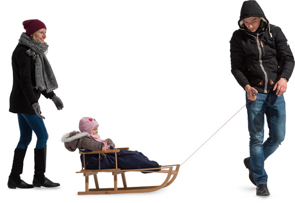 Family with sledge image