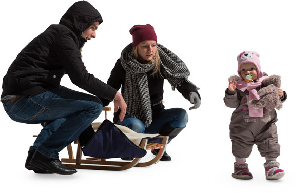 Family with sledge image