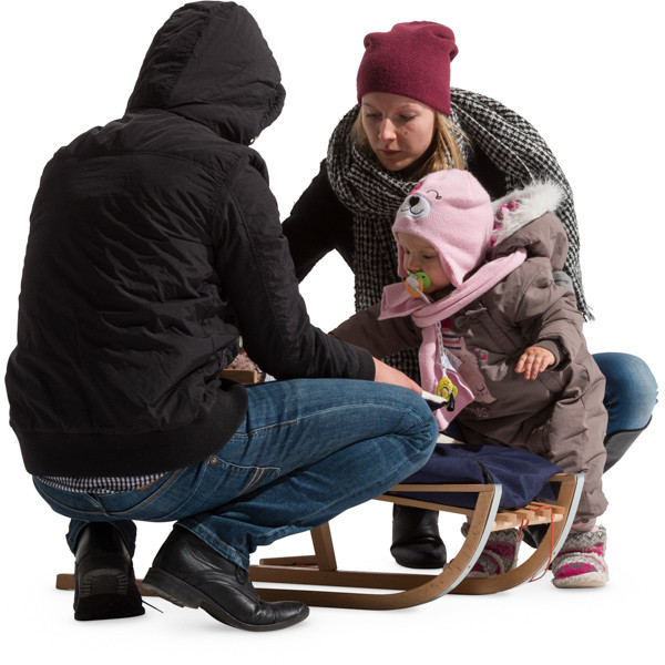 Family with sledge image